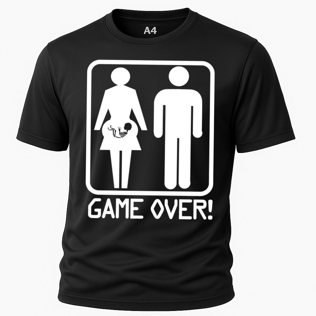 Game Over Pregnant Funny Cooling Performance Crew T-Shirt