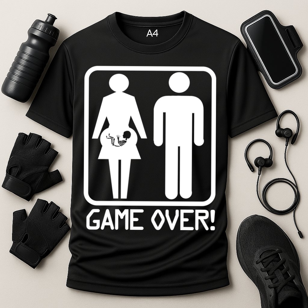 Game Over Pregnant Funny Cooling Performance Crew T-Shirt