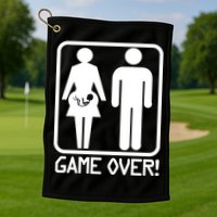 Game Over Pregnant Funny Golf Towel