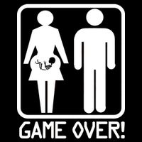 Game Over Pregnant Funny Cropped Pullover Crew