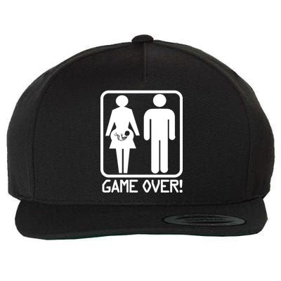 Game Over Pregnant Funny Wool Snapback Cap