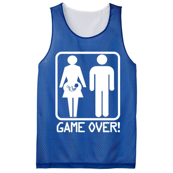 Game Over Pregnant Funny Mesh Reversible Basketball Jersey Tank