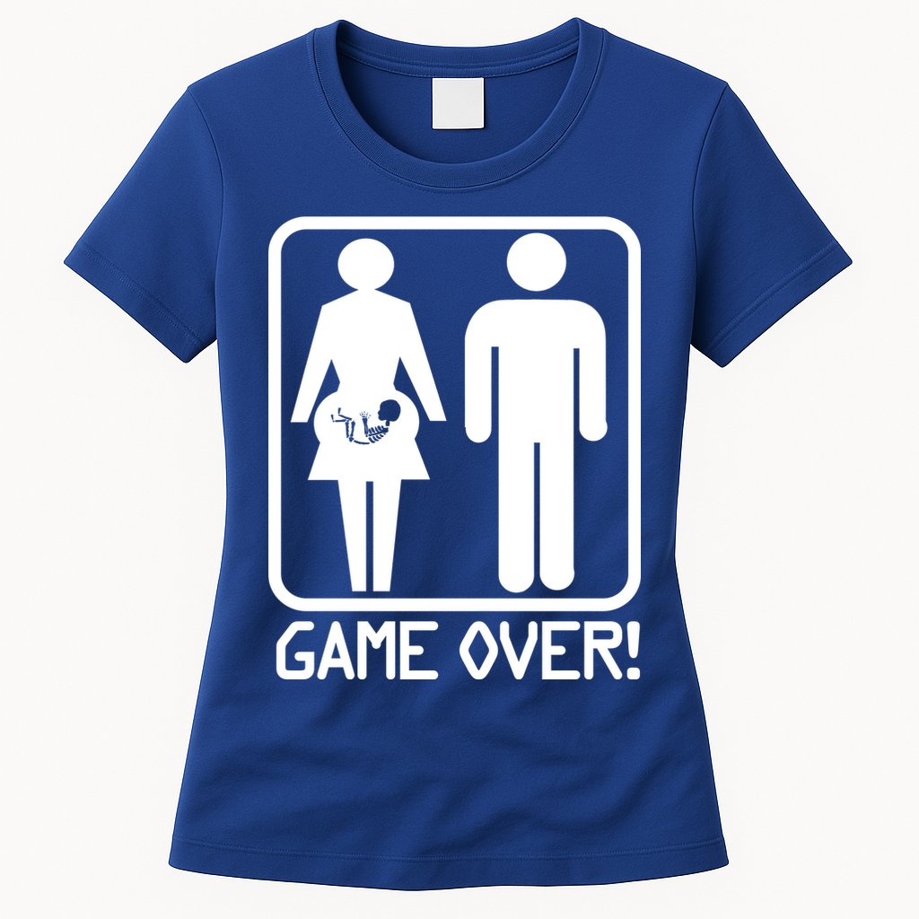 Game Over Pregnant Funny Womens T-Shirt