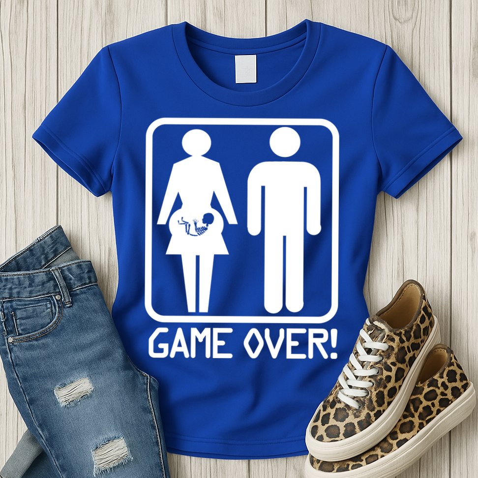 Game Over Pregnant Funny Womens T-Shirt