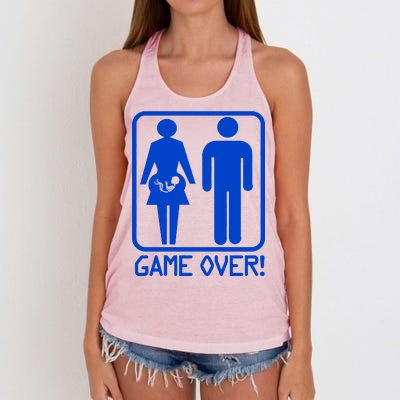 Game Over Pregnant Funny Women's Knotted Racerback Tank