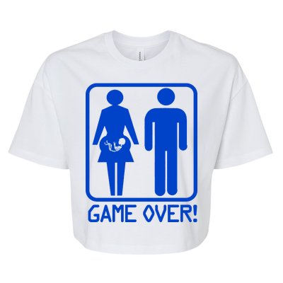 Game Over Pregnant Funny Bella+Canvas Jersey Crop Tee