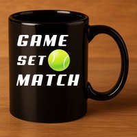 Game Set Match Tennis 11oz C Handle Ceramic Mug