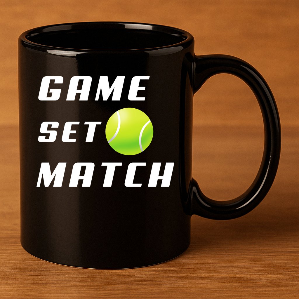 Game Set Match Tennis 11oz C Handle Ceramic Mug
