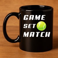 Game Set Match Tennis 11oz C Handle Ceramic Mug