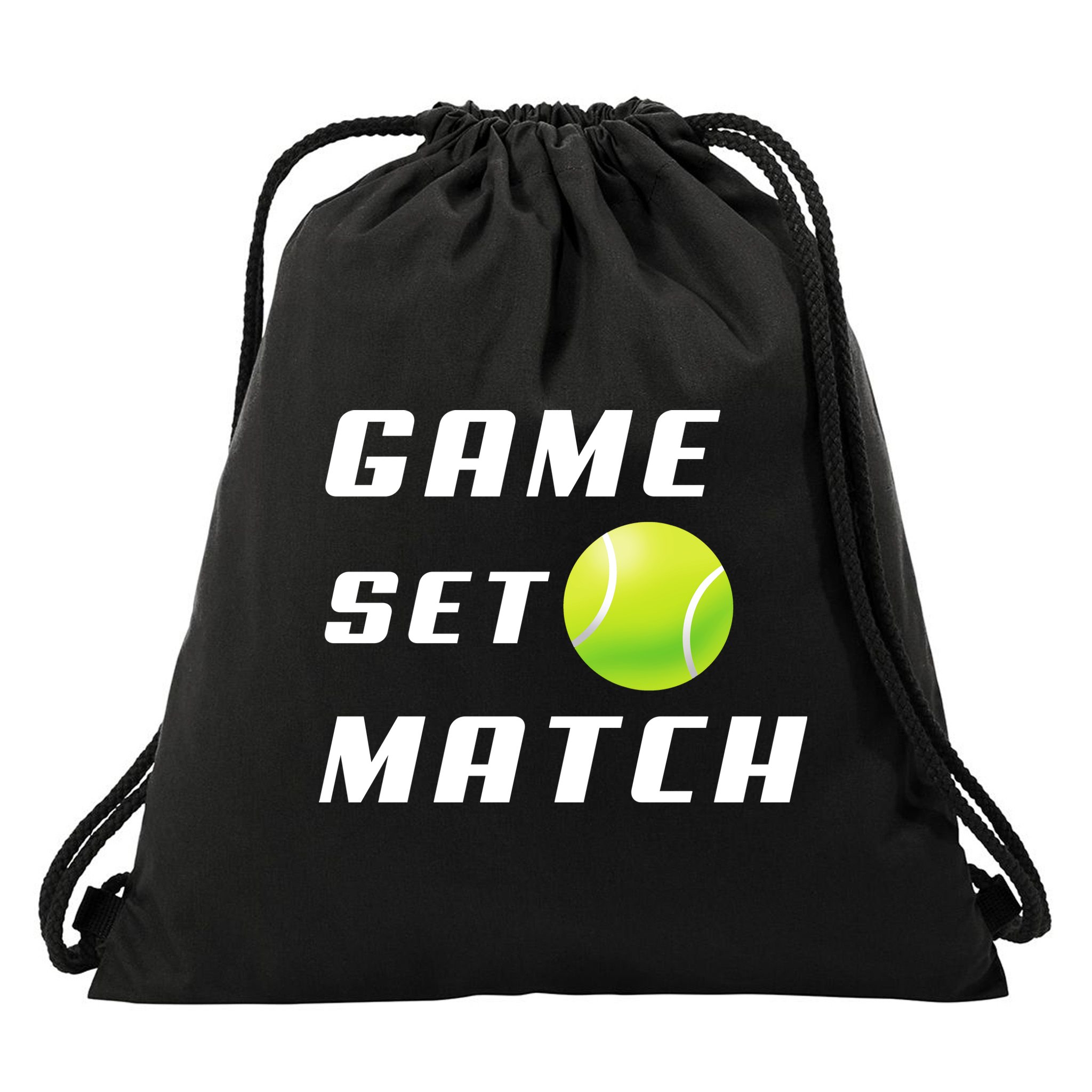 Game Set Match Tennis Drawstring Bag