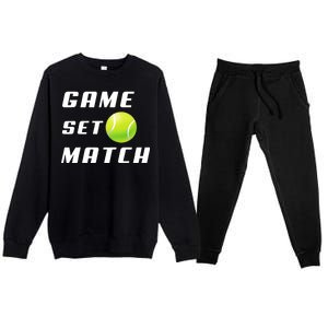 Game Set Match Tennis Premium Crewneck Sweatsuit Set