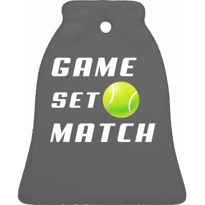 Game Set Match Tennis Ceramic Bell Ornament