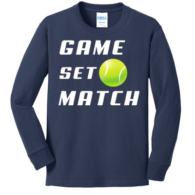 Game Set Match Tennis Kids Long Sleeve Shirt