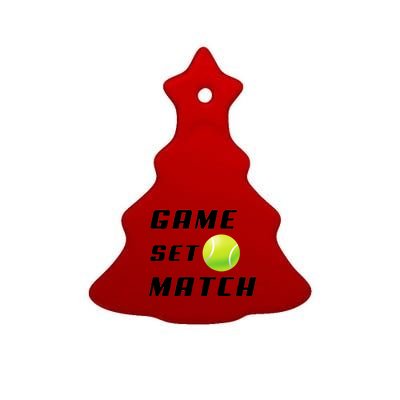 Game Set Match Tennis Ceramic Tree Ornament