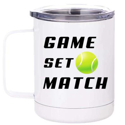 Game Set Match Tennis 12 oz Stainless Steel Tumbler Cup