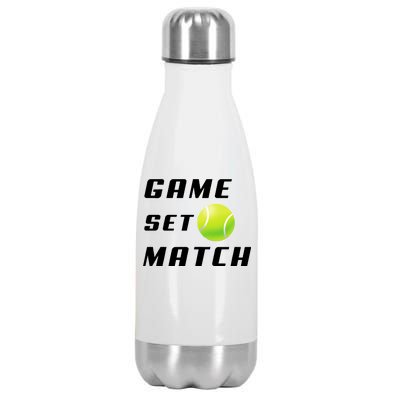 Game Set Match Tennis Stainless Steel Insulated Water Bottle