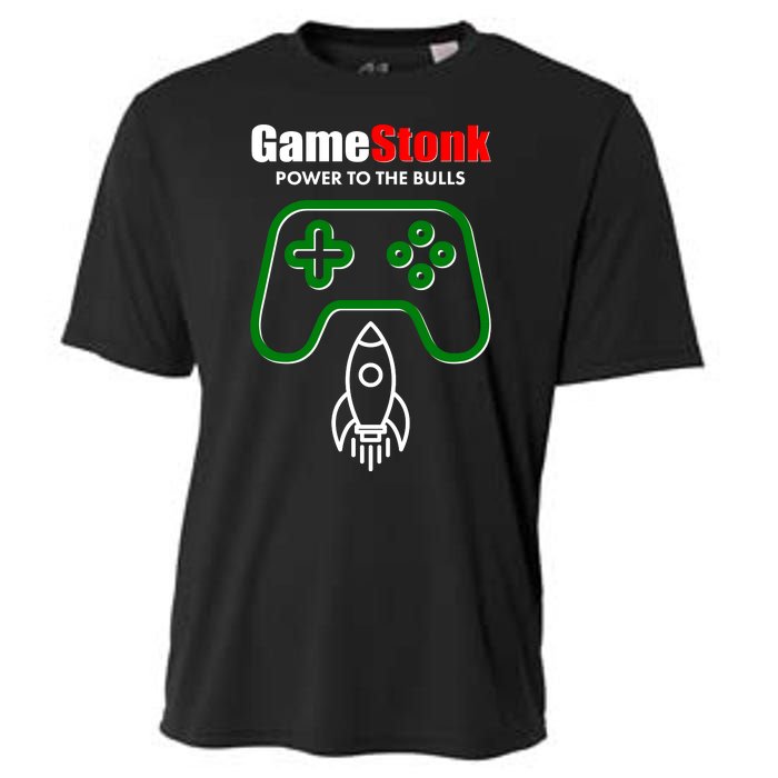 Game Stonk Power To The Bull Game Stop Stock Market Cooling Performance Crew T-Shirt