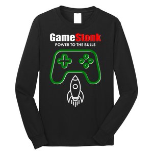 Game Stonk Power To The Bull Game Stop Stock Market Long Sleeve Shirt