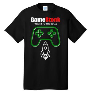 Game Stonk Power To The Bull Game Stop Stock Market Tall T-Shirt