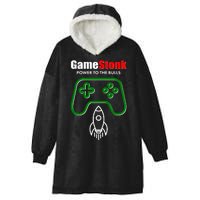 Game Stonk Power To The Bull Game Stop Stock Market Hooded Wearable Blanket