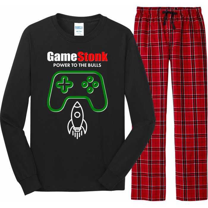 Game Stonk Power To The Bull Game Stop Stock Market Long Sleeve Pajama Set