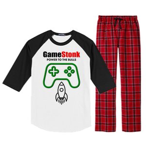 Game Stonk Power To The Bull Game Stop Stock Market Raglan Sleeve Pajama Set