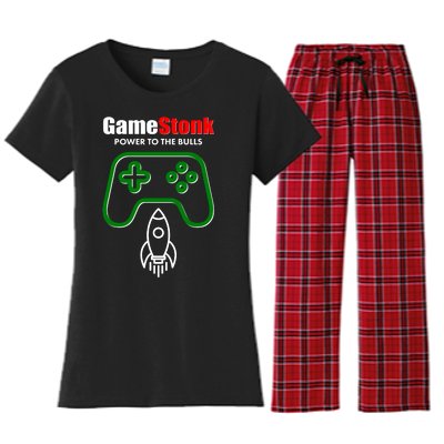 Game Stonk Power To The Bull Game Stop Stock Market Women's Flannel Pajama Set