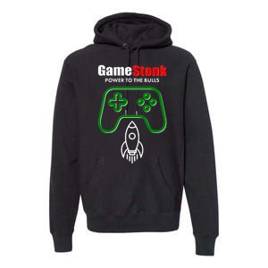 Game Stonk Power To The Bull Game Stop Stock Market Premium Hoodie