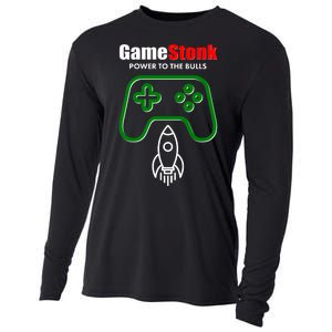 Game Stonk Power To The Bull Game Stop Stock Market Cooling Performance Long Sleeve Crew