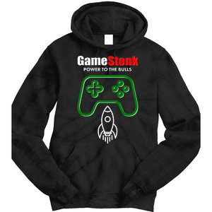 Game Stonk Power To The Bull Game Stop Stock Market Tie Dye Hoodie