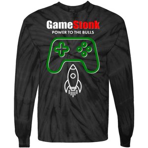 Game Stonk Power To The Bull Game Stop Stock Market Tie-Dye Long Sleeve Shirt