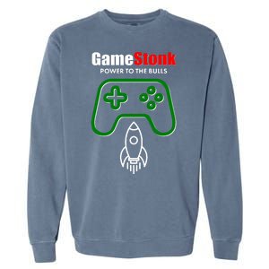 Game Stonk Power To The Bull Game Stop Stock Market Garment-Dyed Sweatshirt