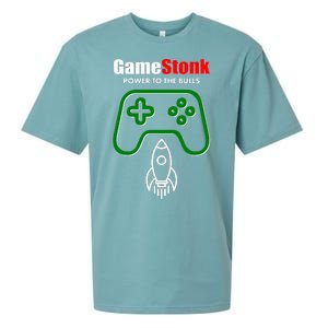 Game Stonk Power To The Bull Game Stop Stock Market Sueded Cloud Jersey T-Shirt