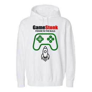 Game Stonk Power To The Bull Game Stop Stock Market Garment-Dyed Fleece Hoodie