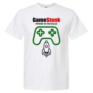 Game Stonk Power To The Bull Game Stop Stock Market Garment-Dyed Heavyweight T-Shirt