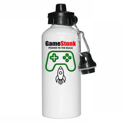 Game Stonk Power To The Bull Game Stop Stock Market Aluminum Water Bottle 