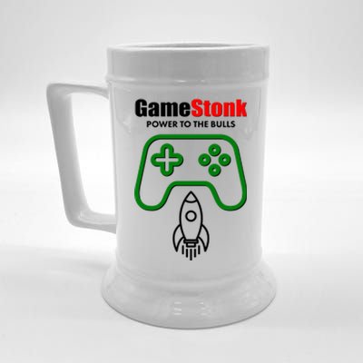 Game Stonk Power To The Bull Game Stop Stock Market Beer Stein