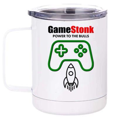 Game Stonk Power To The Bull Game Stop Stock Market 12 oz Stainless Steel Tumbler Cup