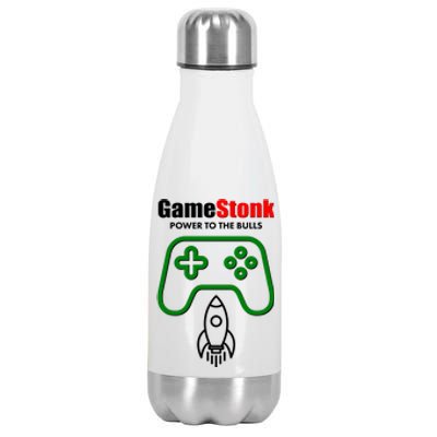 Game Stonk Power To The Bull Game Stop Stock Market Stainless Steel Insulated Water Bottle