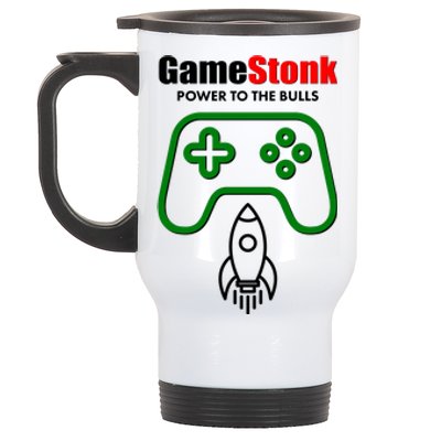 Game Stonk Power To The Bull Game Stop Stock Market Stainless Steel Travel Mug