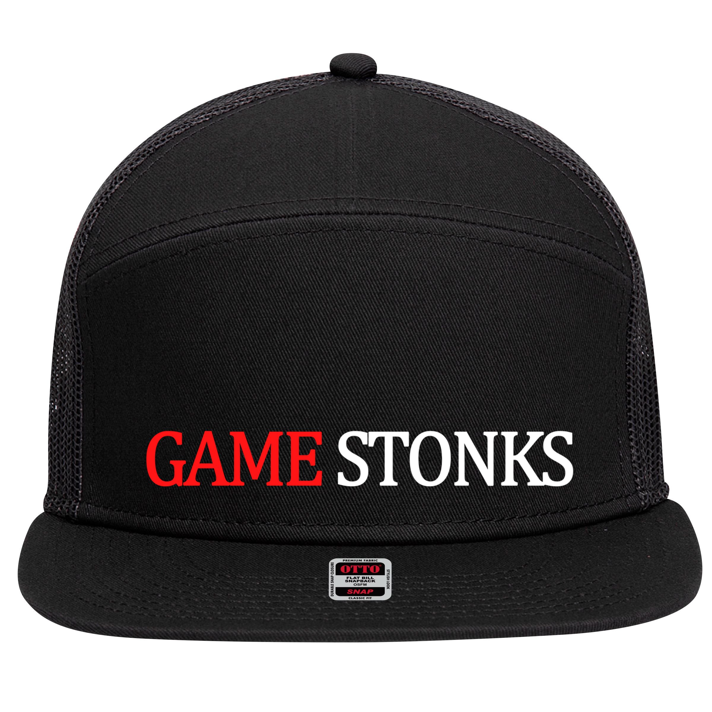 Game Stonks 7 Panel Mesh Trucker Snapback Hat