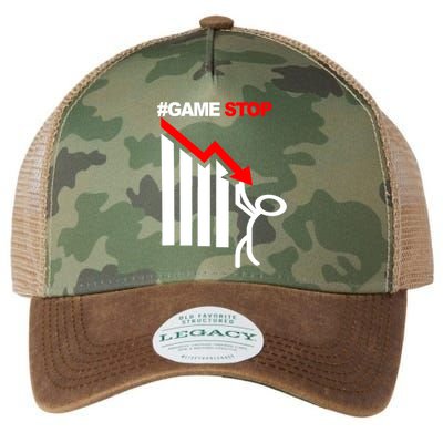 Game Stop Decline Fall Stock Invest Legacy Tie Dye Trucker Hat