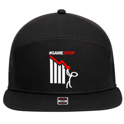 Game Stop Decline Fall Stock Invest 7 Panel Mesh Trucker Snapback Hat