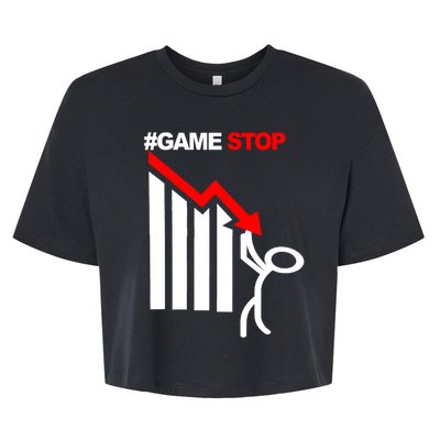 Game Stop Decline Fall Stock Invest Bella+Canvas Jersey Crop Tee