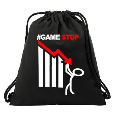 Game Stop Decline Fall Stock Invest Drawstring Bag