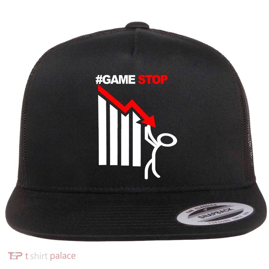 Game Stop Decline Fall Stock Invest Flatbill Hat