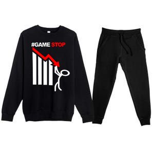 Game Stop Decline Fall Stock Invest Premium Crewneck Sweatsuit Set