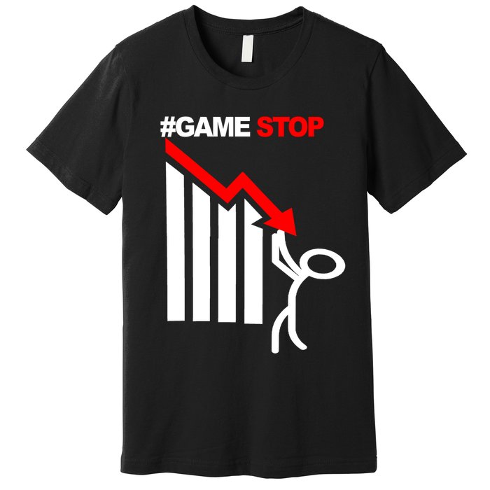 Game Stop Decline Fall Stock Invest Premium T-Shirt