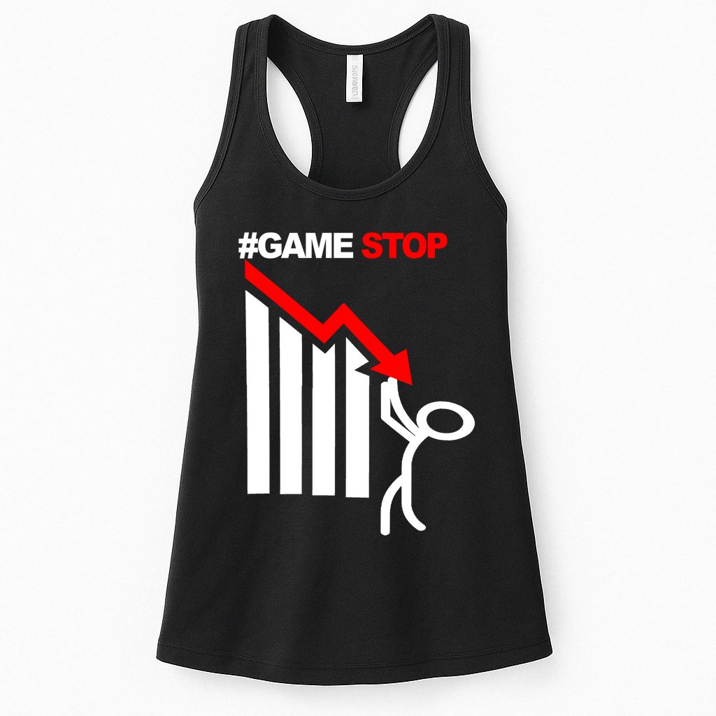 Game Stop Decline Fall Stock Invest Womens Tank Top