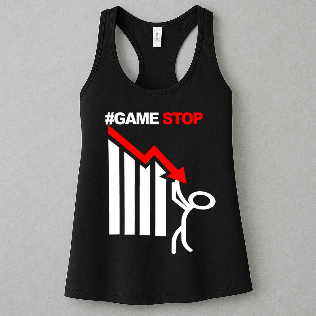 Game Stop Decline Fall Stock Invest Womens Tank Top